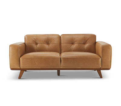 Carlyle Leather Loveseat-Camel