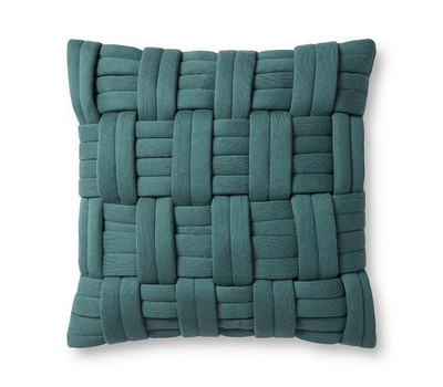 Basketry Pillow-teal