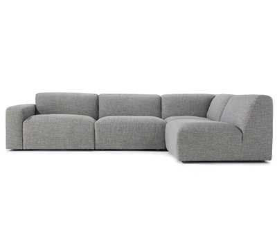 Seneca Fabric 4 Piece Sectional-Cinder Grey