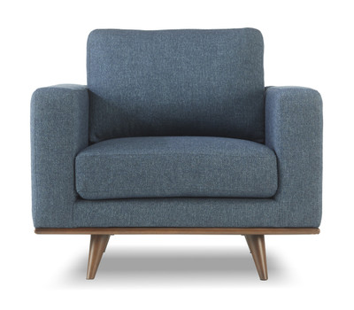 Phinney Fabric Arm Chair-Denim Blue