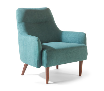 Petra Fabric Arm Chair-Blue