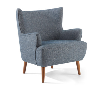 Julia Fabric Arm Chair-Navy