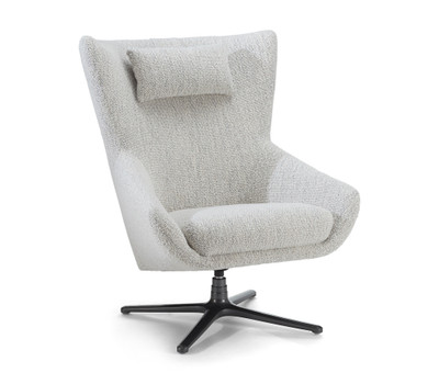 Clearance Alano Fabric Swivel Chair-Cloud White