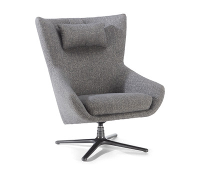 Alano Fabric Swivel Chair-Cinder Grey