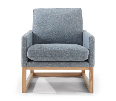 Clearance Mia Fabric Chair-Rain Blue