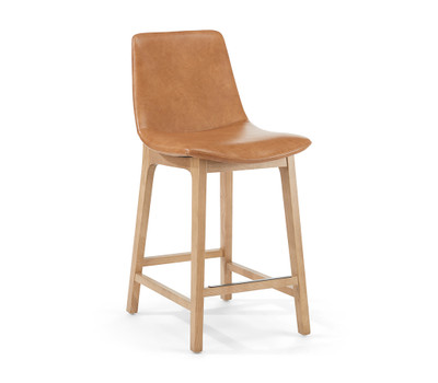 Finn Faux Leather Counter Stool-Toffee 