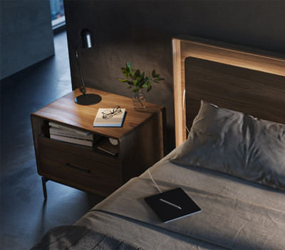 BDI Linq 9182 28" Nightstand-Walnut