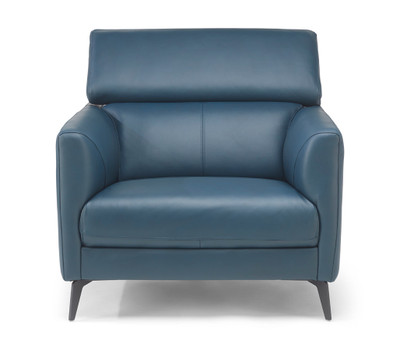 Canali Leather Chair-Ocean Blue