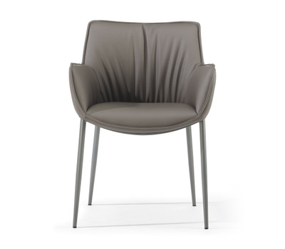 Allegra Faux Leather Arm Chair-Grey