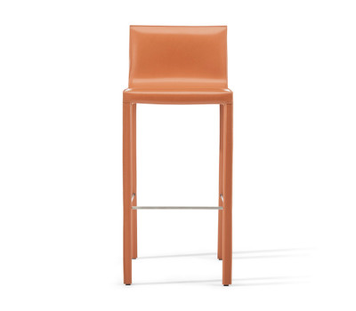 Cognac leather bar height stool