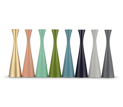 9.8" Tall Wood Candle Holder-Petrol Blue