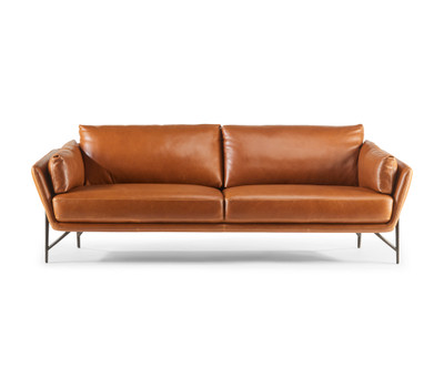 Calia Italia Venere Leather Sofa-Cognac