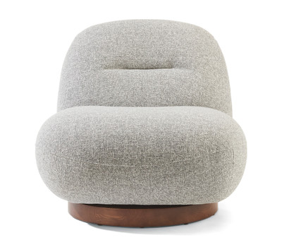 Porcini Fabric Swivel Chair-Grey 