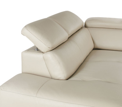 Bergamo Leather Three Power Recline 151" Sectional-Stone