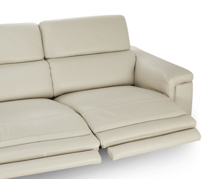 Bergamo Leather Three Power Recline 151" Sectional-Stone