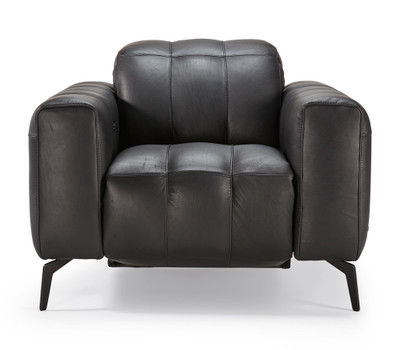 Natuzzi Mondeo Leather Power Recline Chair-Black