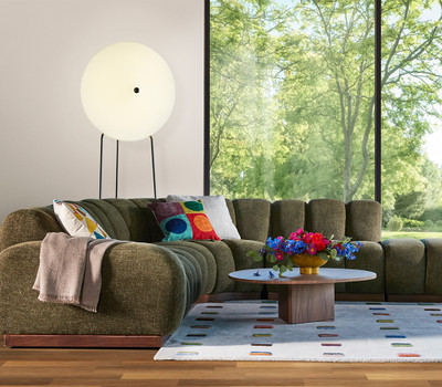 J Louis Auren Fabric 4 Piece 1 Arm Sectional-Olive