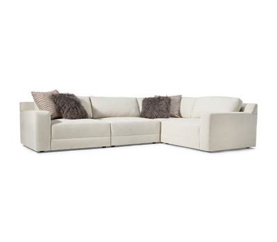 J Louis Saldana Fabric 4 Piece 2 Arm Sectional-Frost