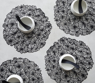 Chilewich Placemat-Daisy-Black