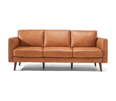 Natuzzi Toronto Leather Sofa-Caramel