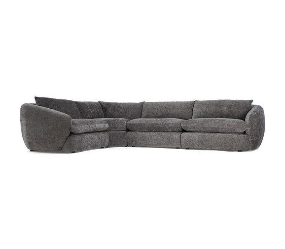 Amara 4 Piece Fabric Modular-Charcoal