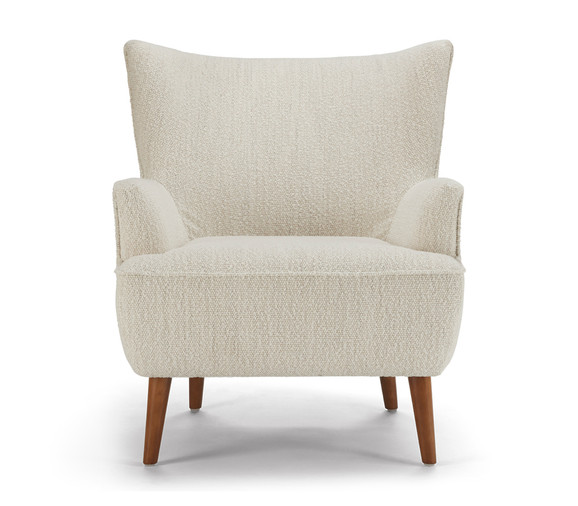 Julia Fabric Arm Chair-Pearl White