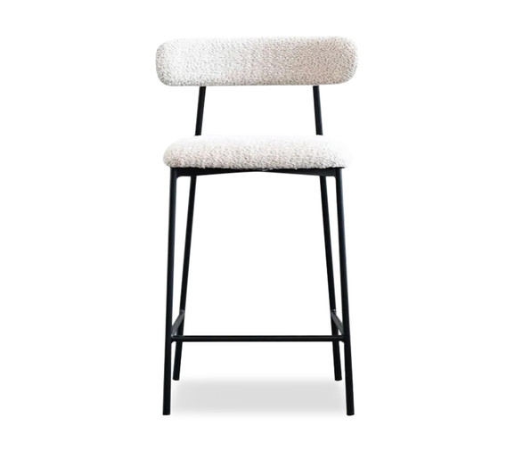 Bonnie Fabric Counter Stool-Biscuit