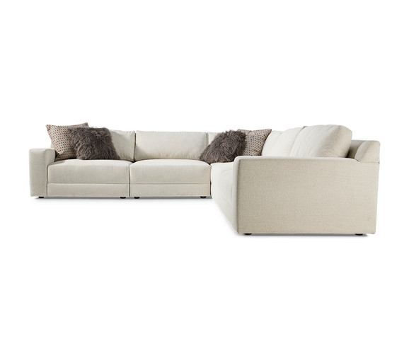 J Louis Saldana Fabric 5 Piece Sectional-Frost