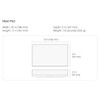 Neat Pad, Dimensions