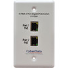 CyberData 011528 In-Wall PoE Switch, Front CyberData 011528 In-Wall PoE Switch, Front