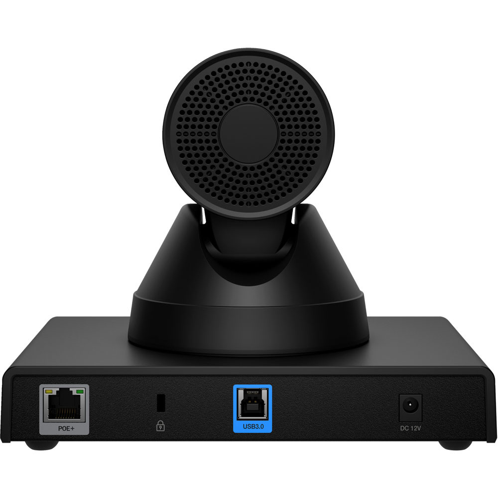 HP Poly Studio E60 PTZ camera rear connections Ethernet and USB-B