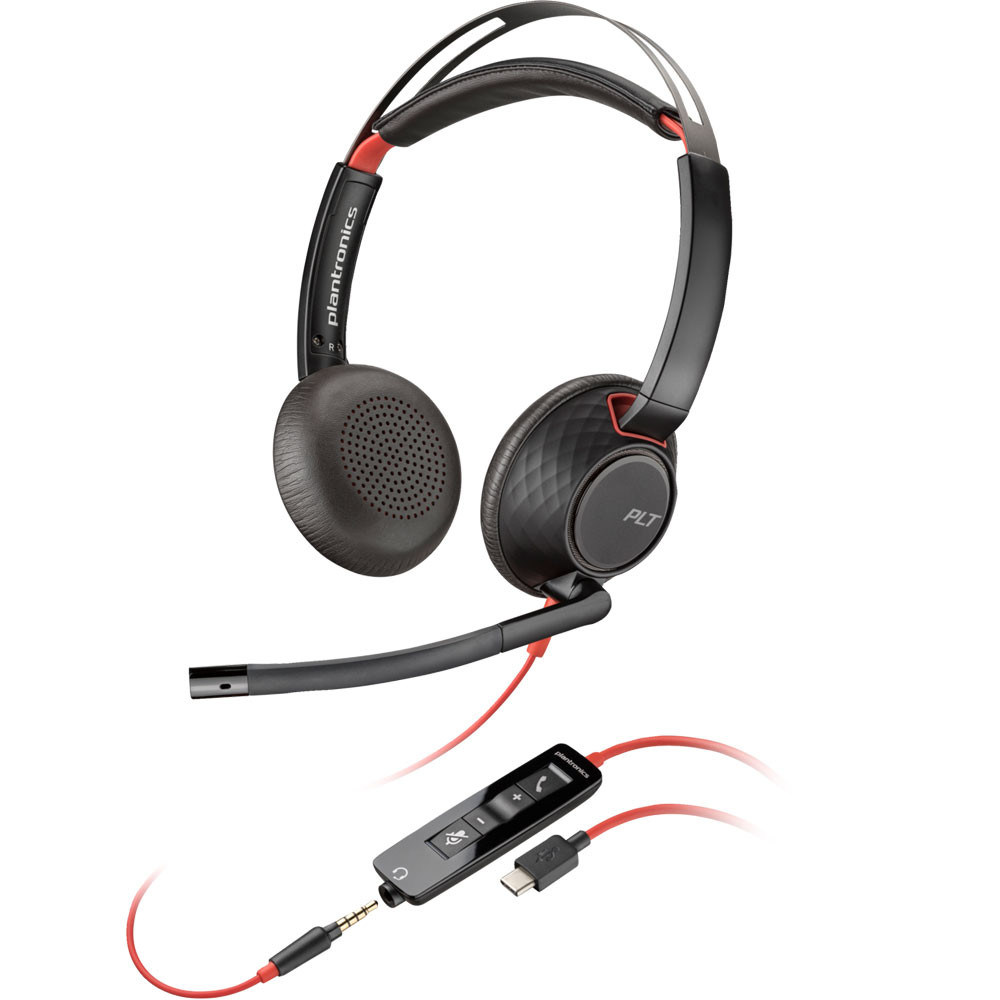 ヘッドホン Plantronics Blackwire520 Poly Blackwire 5220 Headset with USB-A Adapter (8X231AA) - IP