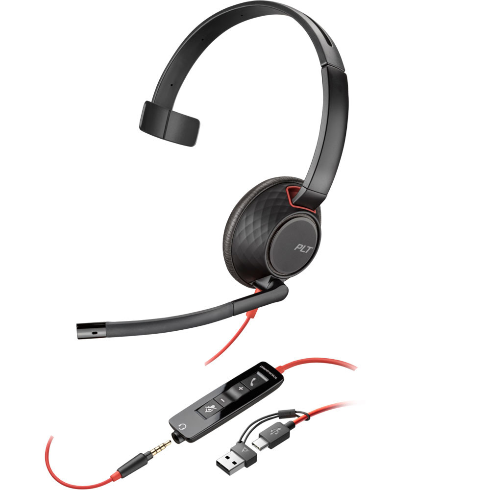 【特価商品】Poly 有線ヘッドセット Blackwire 5210 (国内正規 Poly Blackwire 5210 Headset with USB-A Adapter (8X230AA) - IP