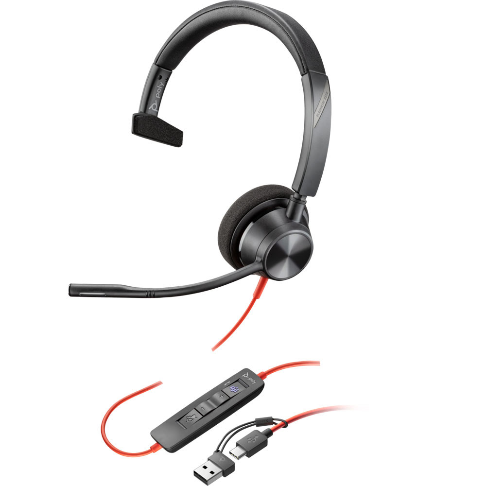Poly Blackwire 3310 MS with USB-C/A Adapter (8X216AA) - IP Phone
