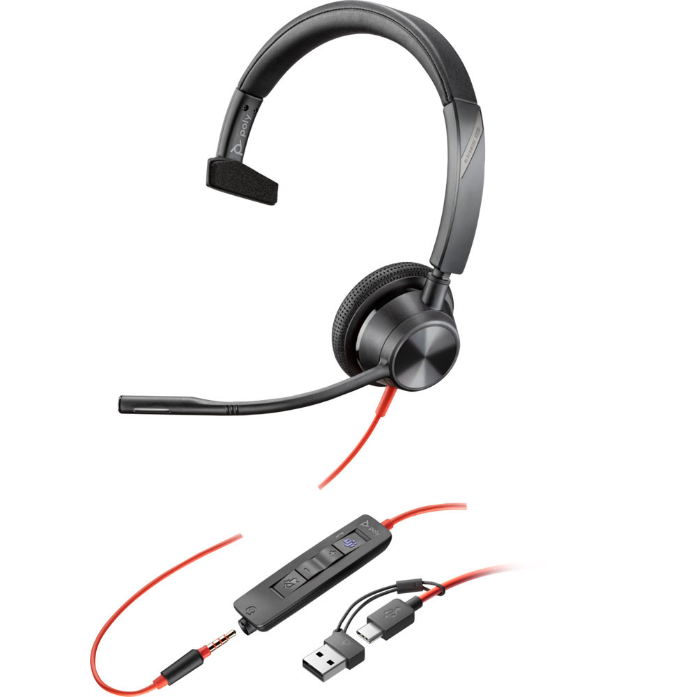Poly Blackwire 3315 MS with USB-C/A Adapter (8X218AA) - IP Phone