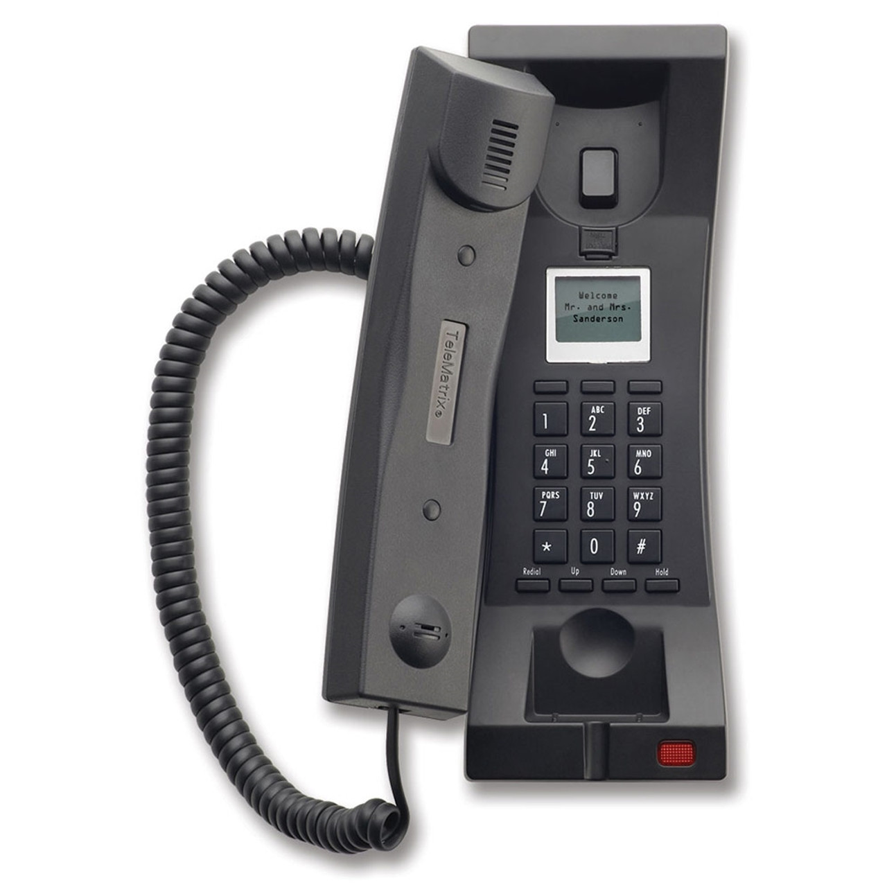 TeleMatrix 3300TRM-IP Trimline 1-Line Black Hotel IP Phone