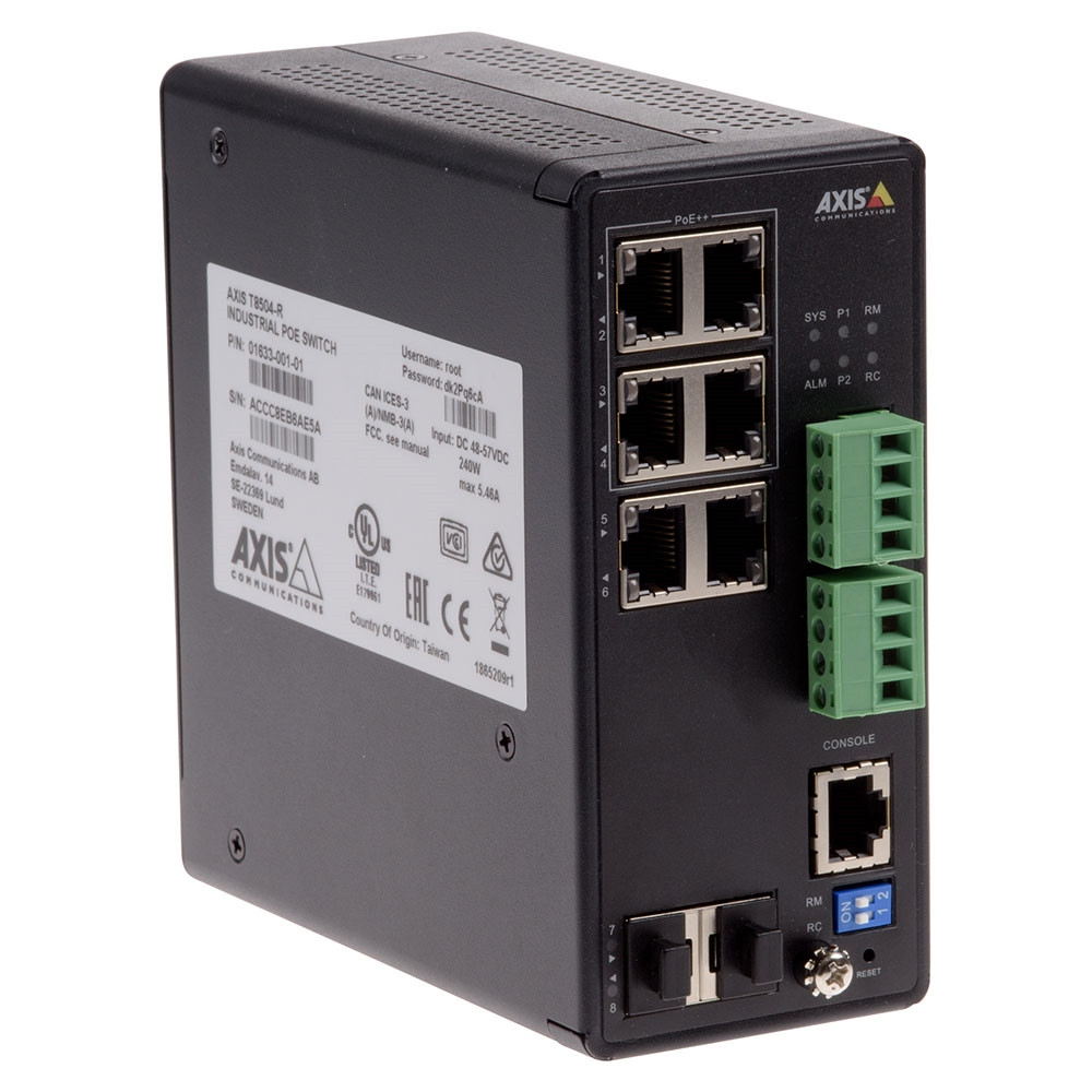 Axis T8504-R 4-Port Ruggedized Industrial High PoE Switch - 01633-001