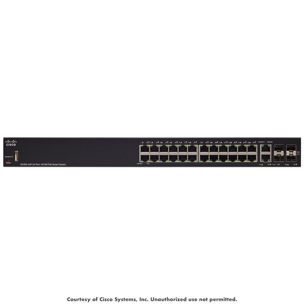 Cisco SF250-24P 24-Port PoE+ 185W Smart Network Switch