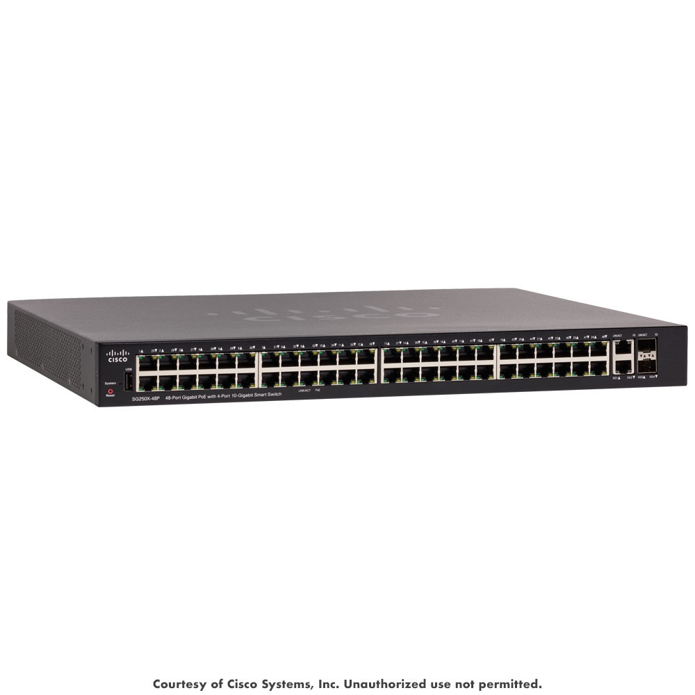 Cisco SG250X-48P 48-Port PoE+ 382W Gbit Smart Network Switch