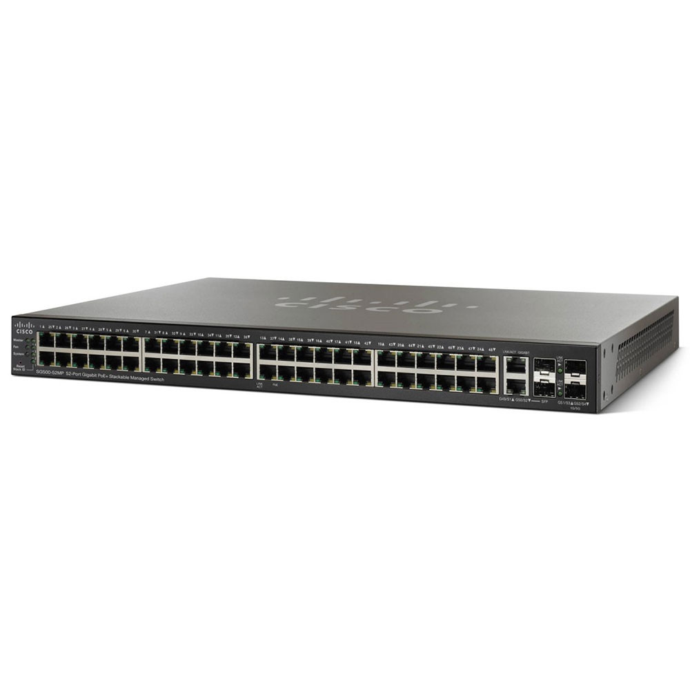 Cisco ルーター＆スイッチ Cisco SG500-52MP 740W PoE+ Stackable Managed Network Switch