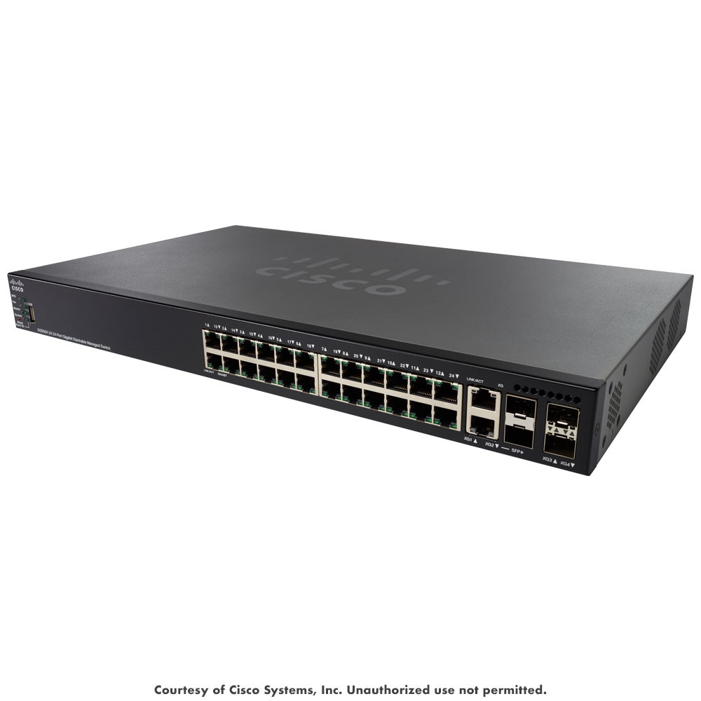 Cisco SG550X-24P 24-Port Gbit PoE+ Stackable Managed Switch