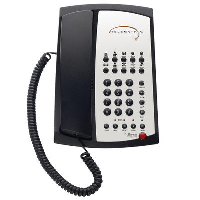 TeleMatrix 3102MWD Black 2-Line Analog Hotel Phone TeleMatrix 3102MWD Black 2-Line Analog Hotel Phone
