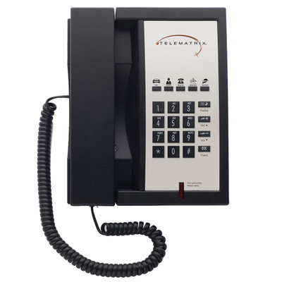 TeleMatrix 3300MW5 Black 1-Line Analog Hotel Phone TeleMatrix 3300MW5 Black 1-Line Analog Hotel Phone