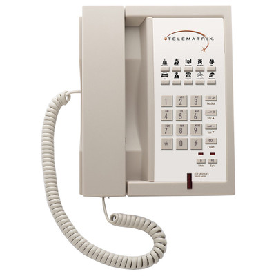 TeleMatrix 3300MWD Ash 1-Line Analog Hotel Phone