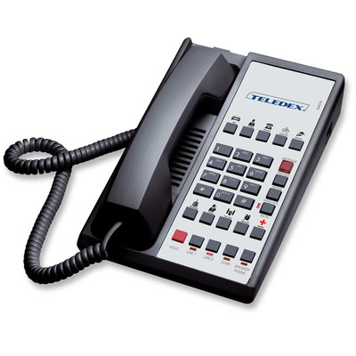 Teledex DA120S10DU Black 2-Line Analog Hotel Room Phone Teledex DA120S10DU Black 2-Line Analog Hotel Room Phone