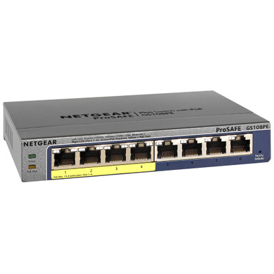 Netgear GS108PE 8-Port / 4-Port PoE Gigabit Managed Switch Netgear GS108PE 8-Port / 4-Port PoE Gigabit Managed Switch