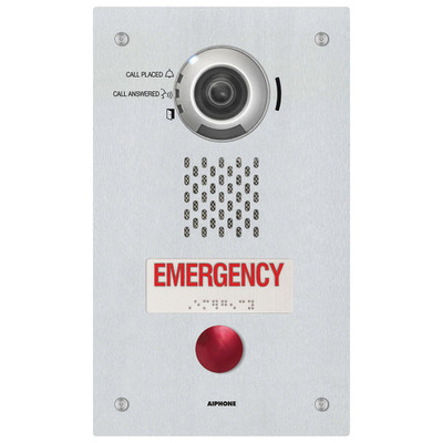 Aiphone IX-DVF-RA Vandal-Resistant Flush-Mounted 1 Button Video IP Emergency Phone