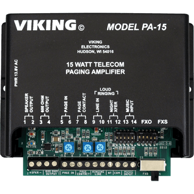 Viking PA-15 15W Paging Amplifier with Loud Ringer Viking PA-15 15W Paging Amplifier with Loud Ringer
