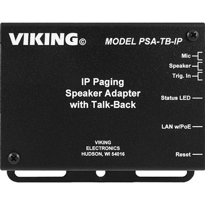 Viking PSA-TB-IP IP Paging Speaker Adapter with Talk-Back Viking PSA-TB-IP IP Paging Speaker Adapter with Talk-Back