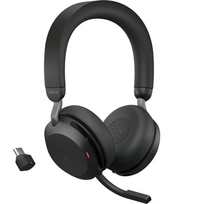 Jabra Evolve2 75 UC Headset, Angle, Boom Down, USB-C Dongle Jabra Evolve2 75 UC Headset, Angle, Boom Down, USB-C Dongle